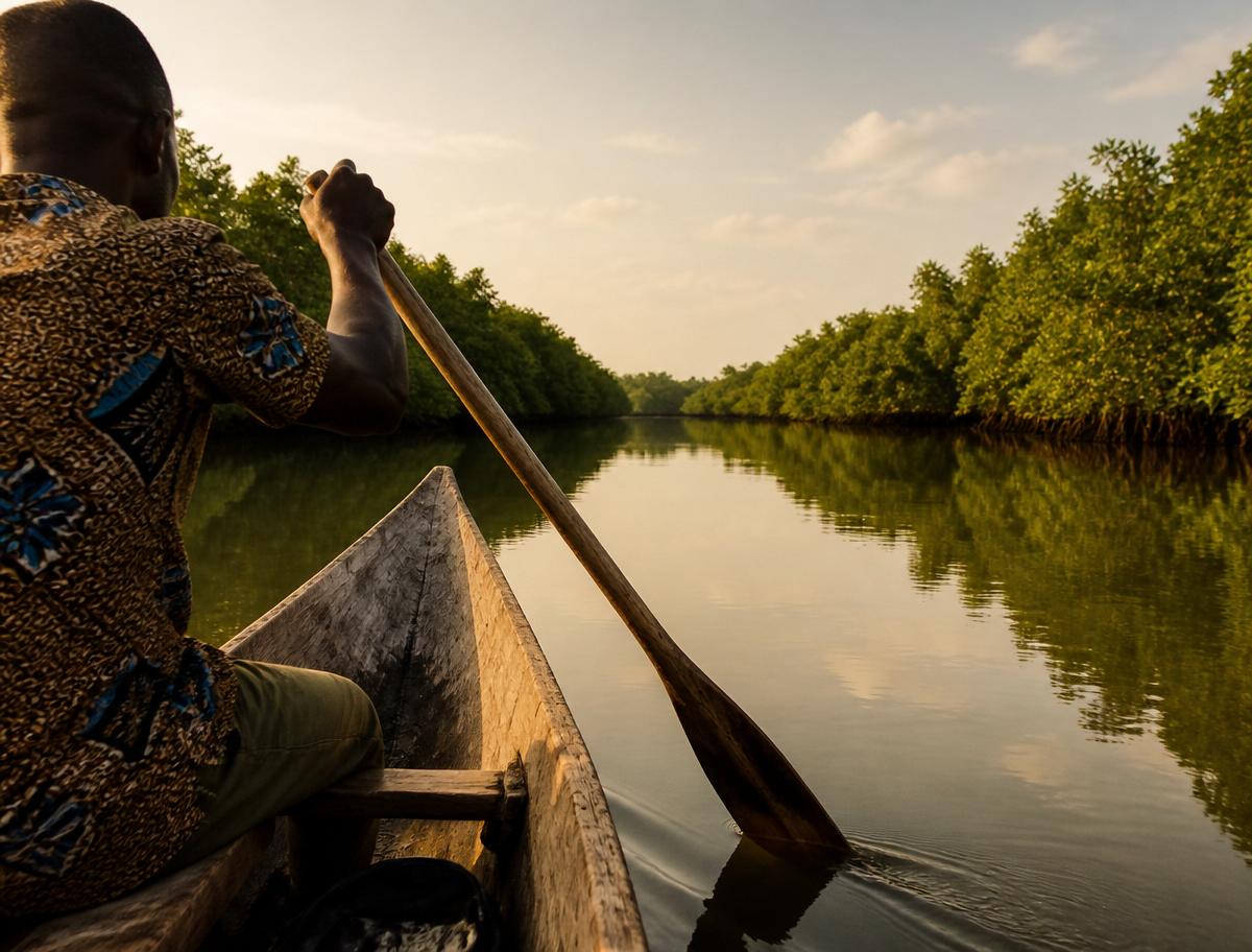 Balade en pirogue dans la mangrove
